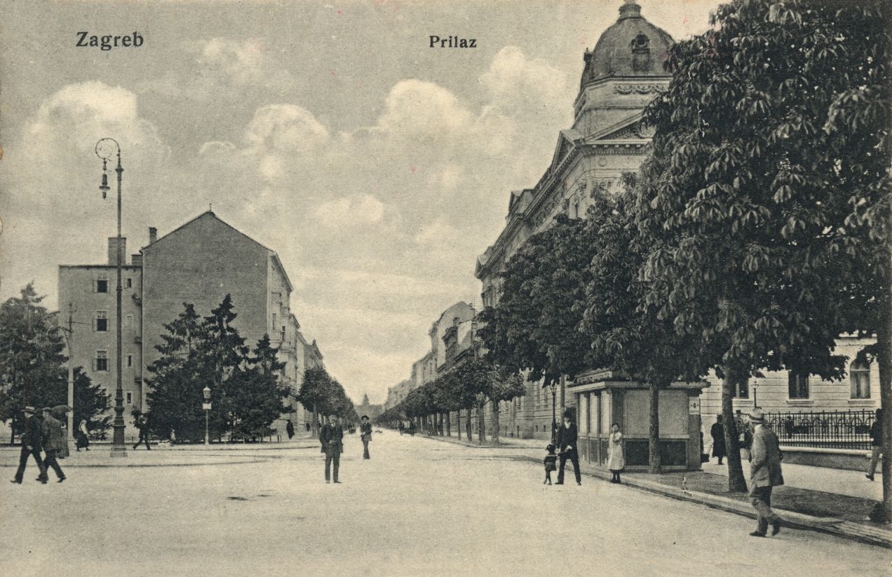 Križanje, Prilaz-Sveučilišni trg-Frankopanska ulica (danas Prilaz Gjure Deželića - Trg Republike Hrvatske - Frankopanska ulica), oko 1915. godine